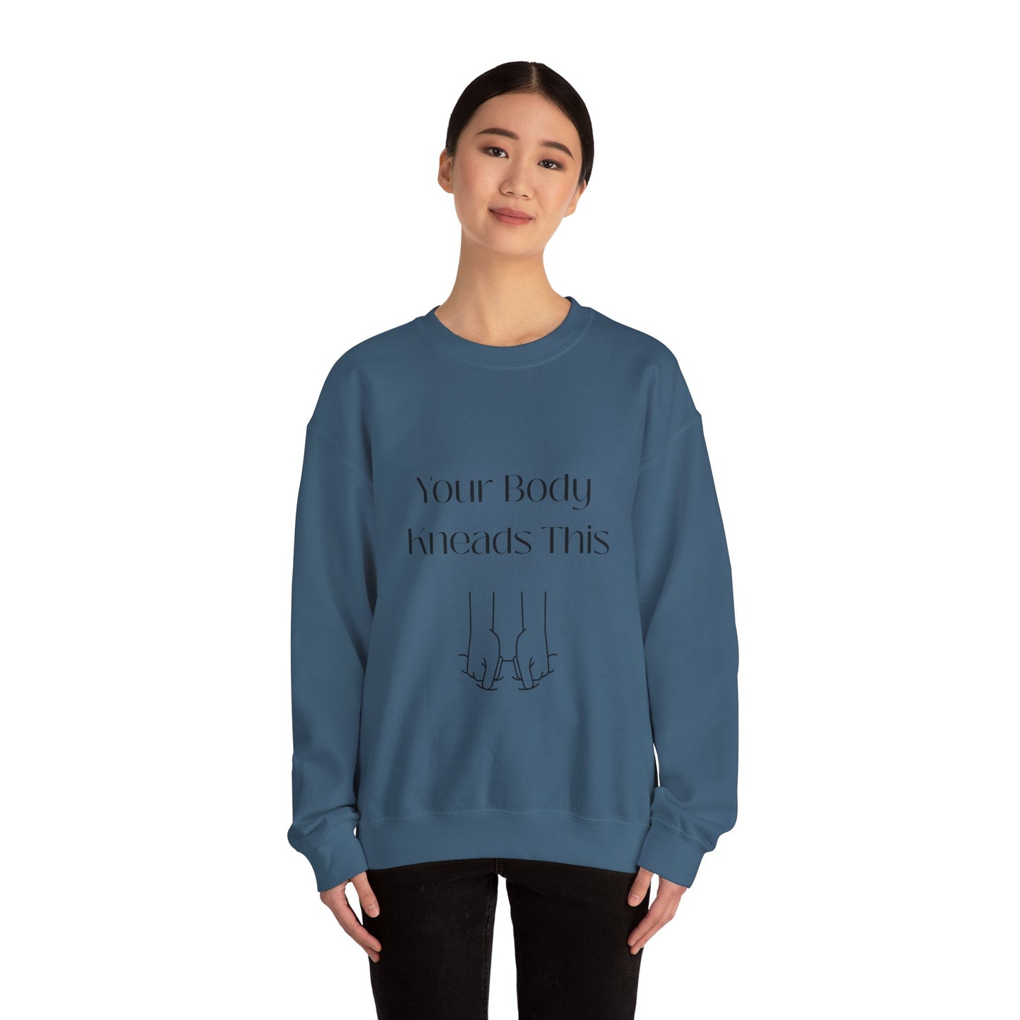 Your Body Knows This sweatshirt | minimalist line art linking fingers