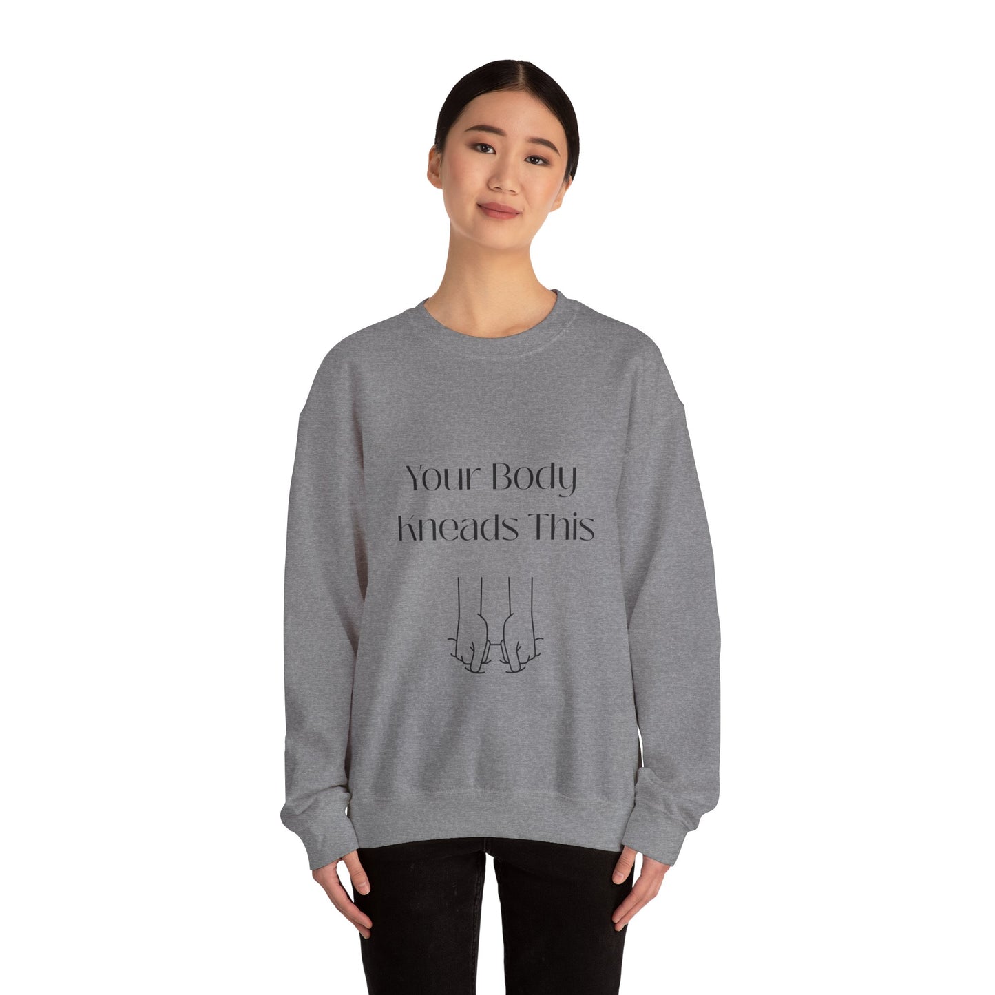 Your Body Knows This sweatshirt | minimalist line art linking fingers