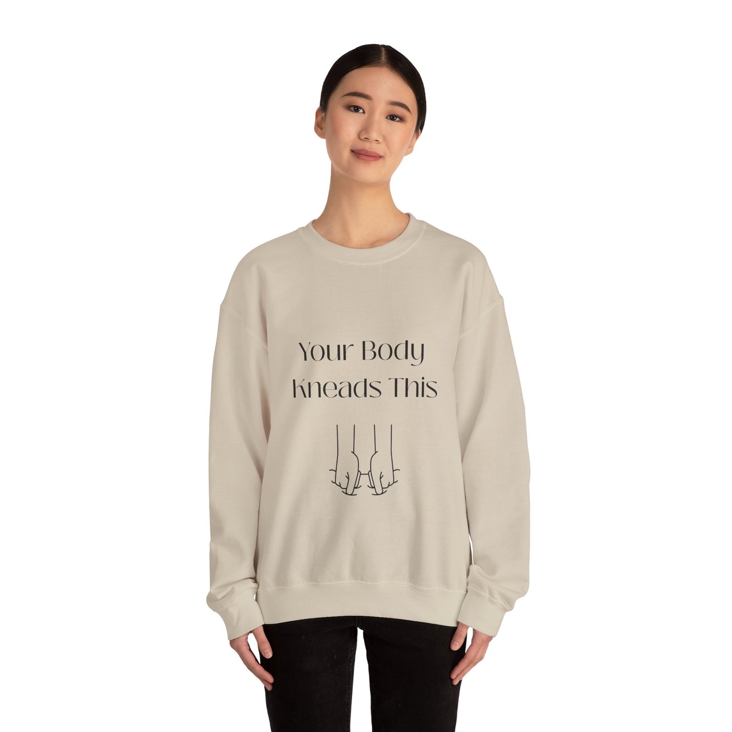 Your Body Knows This sweatshirt | minimalist line art linking fingers