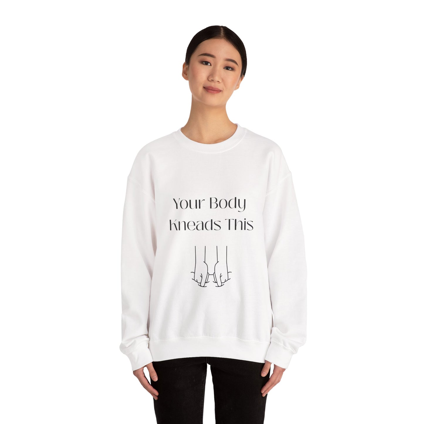 Your Body Knows This sweatshirt | minimalist line art linking fingers